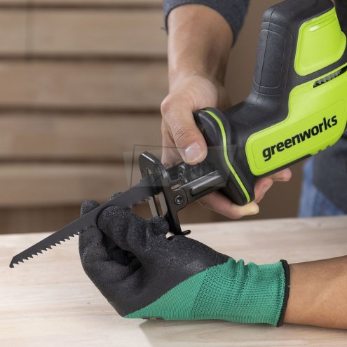 Сабельная пила аккумуляторная GreenWorks GreenWorks GPT-CRS-25 24В, с АКБ 2 Ач и ЗУ - фото №12