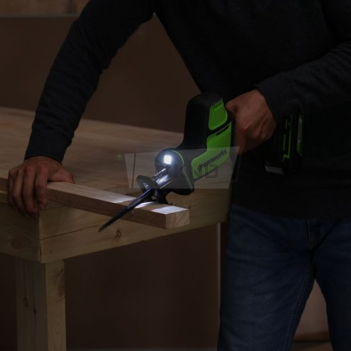 Сабельная пила аккумуляторная GreenWorks GreenWorks GPT-CRS-25 24В, с АКБ 2 Ач и ЗУ - фото №15