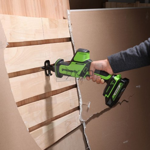 Сабельная пила аккумуляторная GreenWorks GreenWorks GPT-CRS-25 24В, с АКБ 2 Ач и ЗУ - фото №16