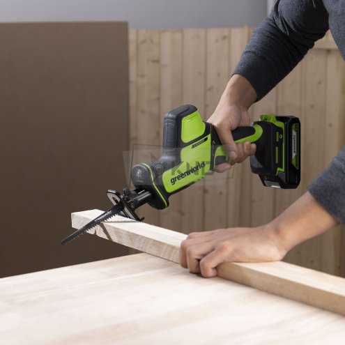 Сабельная пила аккумуляторная GreenWorks GreenWorks GPT-CRS-25 24В, с АКБ 4 Ач и ЗУ - фото №19