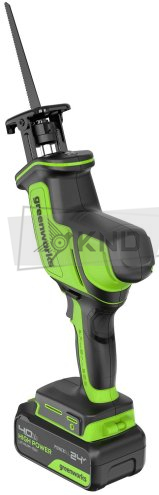 Сабельная пила аккумуляторная GreenWorks GreenWorks GPT-CRS-25 24В, с АКБ 4 Ач и ЗУ - фото №2