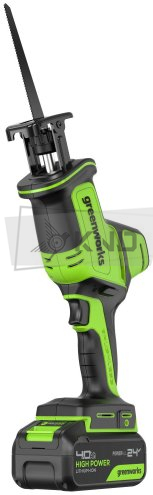 Сабельная пила аккумуляторная GreenWorks GreenWorks GPT-CRS-25 24В, с АКБ 4 Ач и ЗУ - фото №8