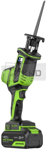 Сабельная пила аккумуляторная GreenWorks GreenWorks GPT-CRS-25 24В, с АКБ 4 Ач и ЗУ - фото №9