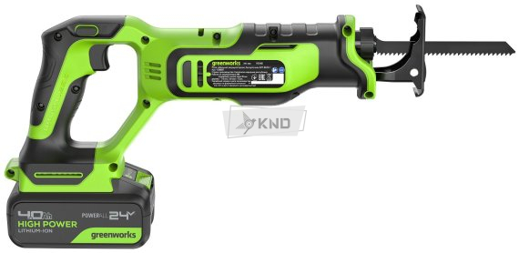 Сабельная пила аккумуляторная GreenWorks GPT-BLRS-1 24В, с АКБ 4 Ач и ЗУ - фото №9