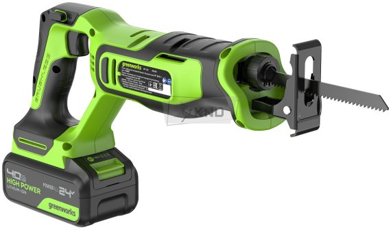 Сабельная пила аккумуляторная GreenWorks GPT-BLRS-1 24В, с АКБ 4 Ач и ЗУ - фото №10