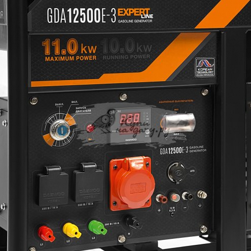 Бензиновый генератор DAEWOO GDA 12500E-3 - фото №2