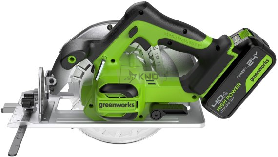 Аккумуляторная циркулярная пила Greenworks GD24CS с АКБ 4 Ач и ЗУ - фото №5