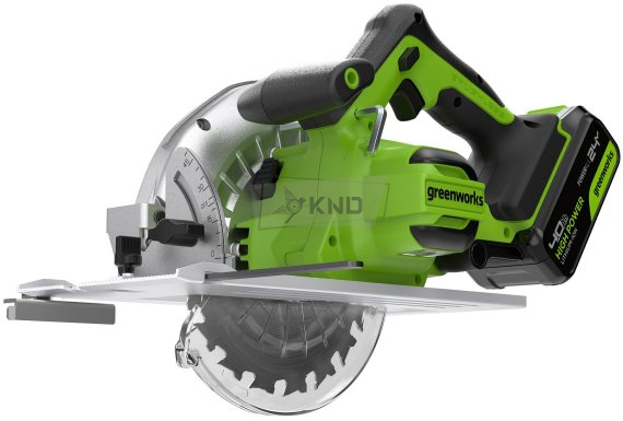 Аккумуляторная циркулярная пила Greenworks GD24CS с АКБ 4 Ач и ЗУ - фото №7