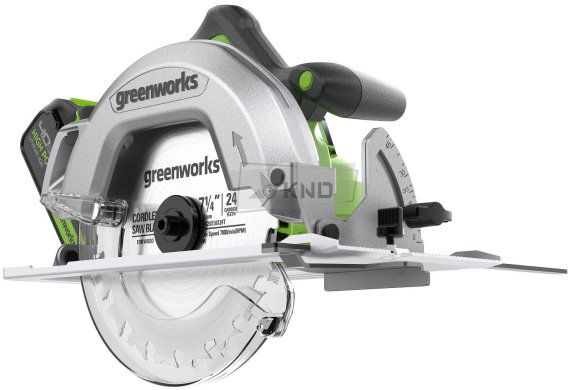 Аккумуляторная циркулярная пила Greenworks GD24CS с АКБ 4 Ач и ЗУ - фото №8
