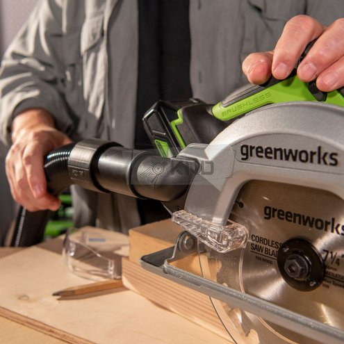 Аккумуляторная циркулярная пила Greenworks GD24CS с АКБ 4 Ач и ЗУ - фото №16