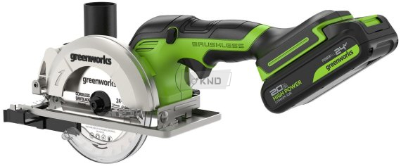 Аккумуляторная циркулярная мини-пила Greenworks G24MCS с АКБ 2 Ач и ЗУ - фото №2