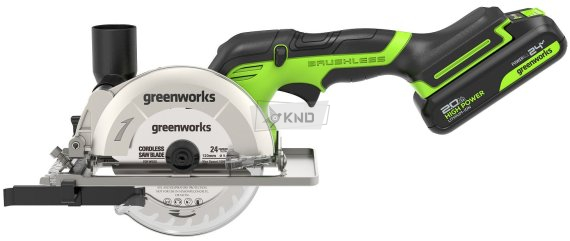 Аккумуляторная циркулярная мини-пила Greenworks G24MCS с АКБ 2 Ач и ЗУ - фото №3