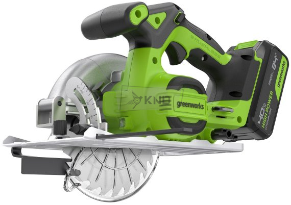 Циркулярная пила аккумуляторная Greenworks GD24CS165, 24В, с АКБ 4 Ач и ЗУ - фото №9