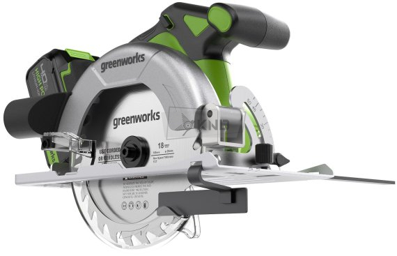 Циркулярная пила аккумуляторная Greenworks GD24CS165, 24В, с АКБ 4 Ач и ЗУ - фото №10