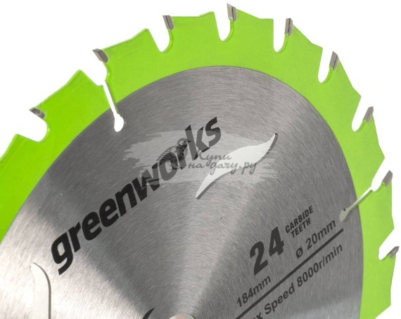 Пильный диск Greenworks 184 мм 24Т по дереву для мини пилы (2943407) - фото №1