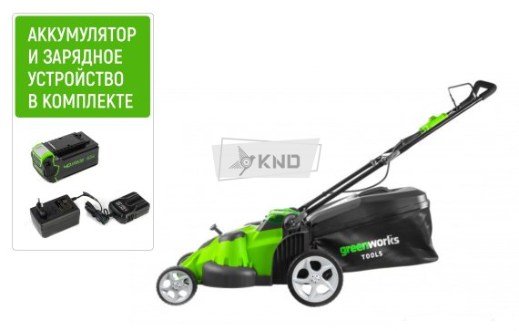 Аккумуляторная газонокосилка Greenworks G40LM49DBK4 TwinForce с АКБ 4 Ач и ЗУ - фото №14