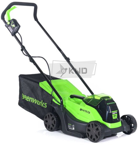 Аккумуляторная газонокосилка Greenworks GD24LM33K4 с АКБ 4Ач и ЗУ - фото №1