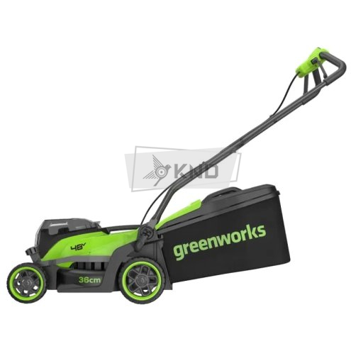 Аккумуляторная газонокосилка Greenworks GD24X2LM411 с 2 АКБ 4 Ач и ЗУ - фото №1