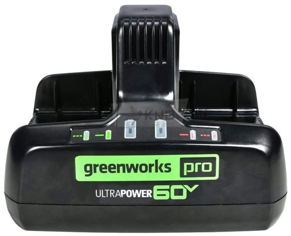 Зарядное устройство Greenworks G60DC10, 60В, 10А быстрая зарядка для двух аккумуляторов (2954407) - фото №2