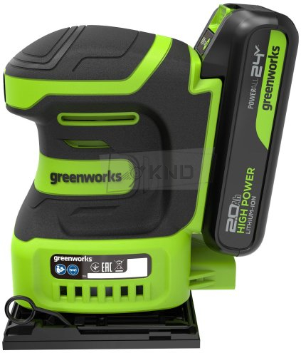 Аккумуляторная шлифовальная машина Greenworks G24SS14 с АКБ 2 Ач и ЗУ - фото №2
