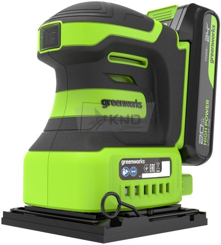 Аккумуляторная шлифовальная машина Greenworks G24SS14 с АКБ 2 Ач и ЗУ - фото №8