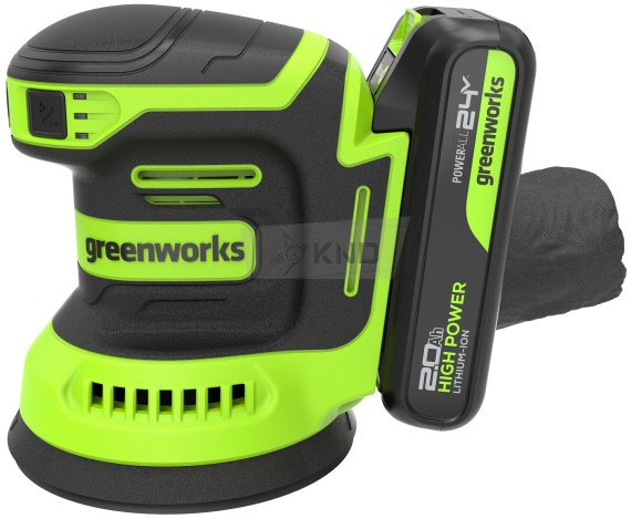 Эксцентриковая аккумуляторная шлифмашина Greenworks OS325 с АКБ 2 Ач и ЗУ - фото №3