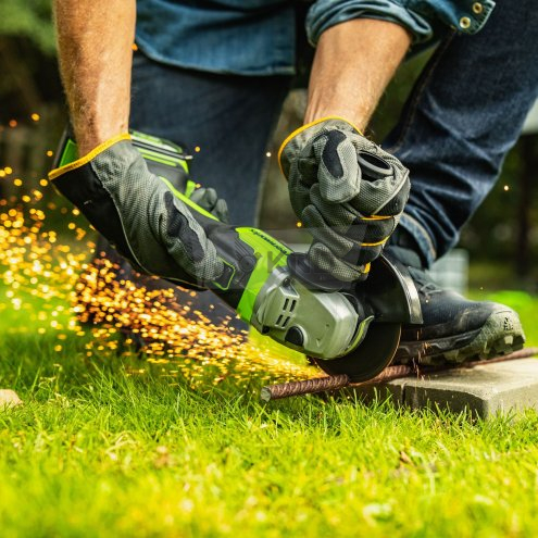 Аккумуляторная угловая шлифмашина Greenworks GD24AG с АКБ 5 Ач и ЗУ - фото №17