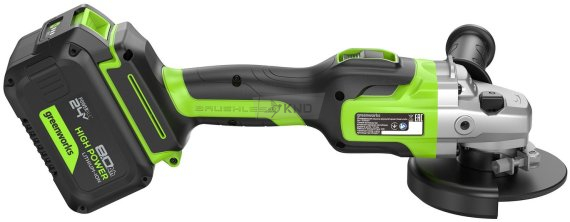 Аккумуляторная угловая шлифмашина Greenworks GD24AG с АКБ 8 Ач и ЗУ - фото №4