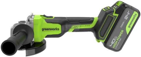 Аккумуляторная угловая шлифмашина Greenworks AG590 с АКБ 4 Ач и ЗУ - фото №2