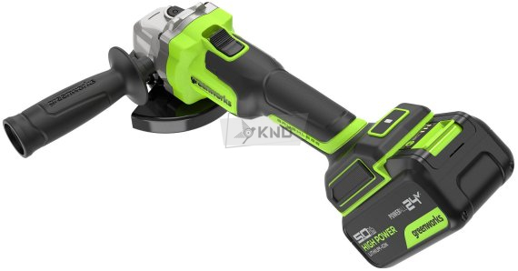 Аккумуляторная угловая шлифмашина Greenworks AG590 с АКБ 5 Ач и ЗУ - фото №4