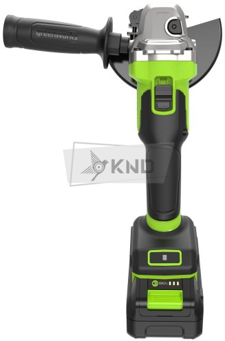 Аккумуляторная угловая шлифмашина Greenworks AG590 с АКБ 5 Ач и ЗУ - фото №5