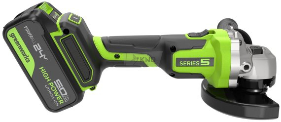 Аккумуляторная угловая шлифмашина Greenworks AG590 с АКБ 5 Ач и ЗУ - фото №7