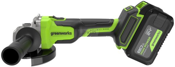 Аккумуляторная угловая шлифмашина Greenworks AG590 с АКБ 8 Ач и ЗУ - фото №4