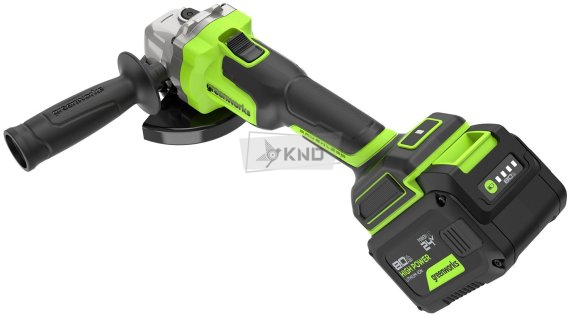 Аккумуляторная угловая шлифмашина Greenworks AG590 с АКБ 8 Ач и ЗУ - фото №5
