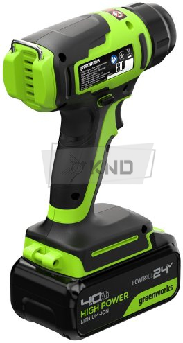 Фен строительный аккумуляторный Greenworks G24HG с АКБ 4 Ач и ЗУ - фото №6