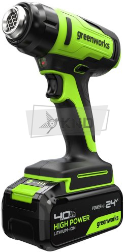 Фен строительный аккумуляторный Greenworks G24HG с АКБ 4 Ач и ЗУ - фото №10