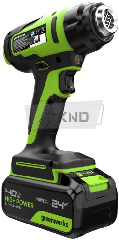 Фен строительный аккумуляторный Greenworks G24HG с АКБ 4 Ач и ЗУ - фото №11