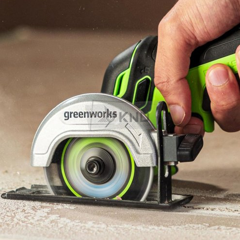 Угловая шлифовальная машина, аккумуляторная Greenworks GD24UCS, 24В с АКБ 2 Ач и ЗУ - фото №7