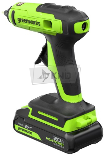 Пистолет клеевой аккумуляторный Greenworks G24GLG с АКБ 2 Ач и ЗУ - фото №3