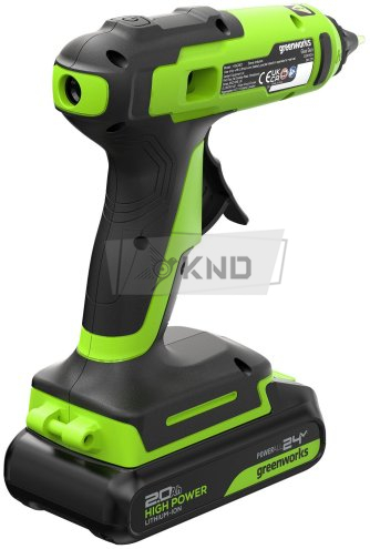 Пистолет клеевой аккумуляторный Greenworks G24GLG с АКБ 2 Ач и ЗУ - фото №5