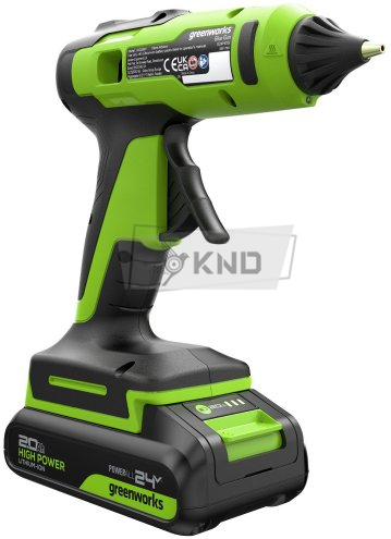 Пистолет клеевой аккумуляторный Greenworks G24GLG с АКБ 2 Ач и ЗУ - фото №9