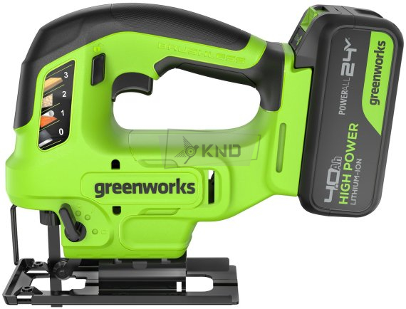 Лобзик аккумуляторный Greenworks GD24JS90 с АКБ 4 Ач и ЗУ - фото №2
