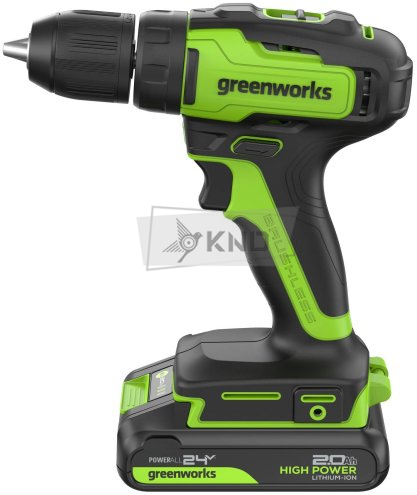 Дрель-шуруповерт аккумуляторная Greenworks GD24DD35 с АКБ 2 Ач и ЗУ - фото №1