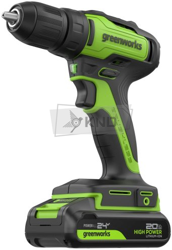 Дрель-шуруповерт аккумуляторная Greenworks GD24DD35 с 2 АКБ 2 Ач и ЗУ - фото №4