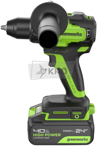 Дрель-шуруповерт аккумуляторная Greenworks GD24DD60 с 2 АКБ 4 Ач и ЗУ - фото №3