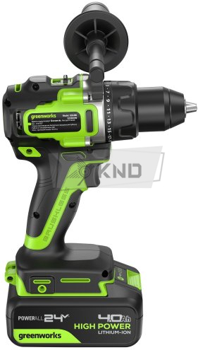 Дрель-шуруповерт аккумуляторная Greenworks GD24DD60 с 2 АКБ 4 Ач и ЗУ - фото №7