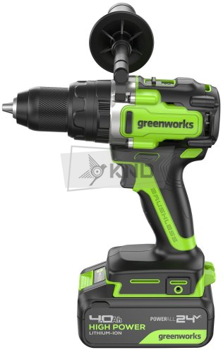 Дрель-шуруповерт аккумуляторная Greenworks GD24DD140 с АКБ 4 Ач и ЗУ - фото №1