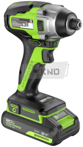 Винтоверт ударный аккумуляторный Greenworks GD24ID3, 24В с АКБ 2 Ач и ЗУ - фото №1