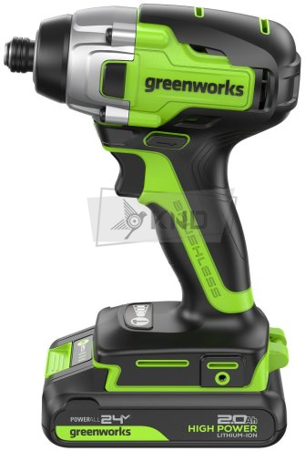 Винтоверт ударный аккумуляторный Greenworks GD24ID3, 24В с АКБ 2 Ач и ЗУ - фото №3