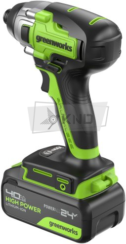 Винтоверт ударный аккумуляторный Greenworks GD24ID3, 24В с АКБ 4 Ач и ЗУ - фото №2
